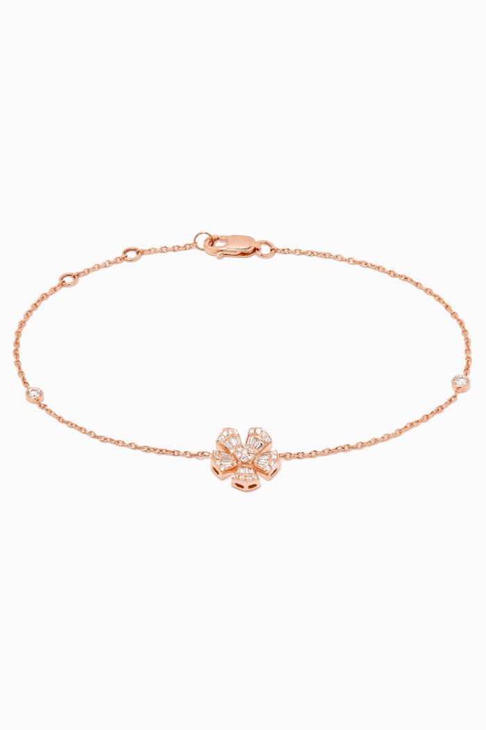 Fleur Mini Diamond Bracelet in 18kt Rose Gold