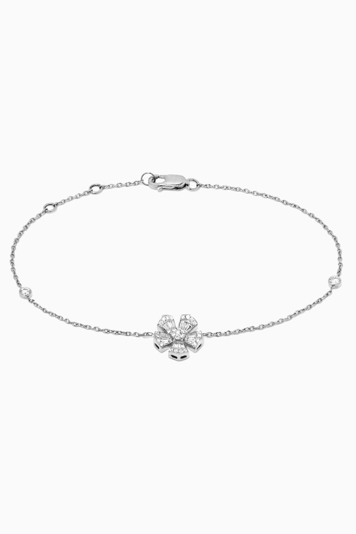 

Fleur Mini Diamond Bracelet in 18kt White Gold, Silver