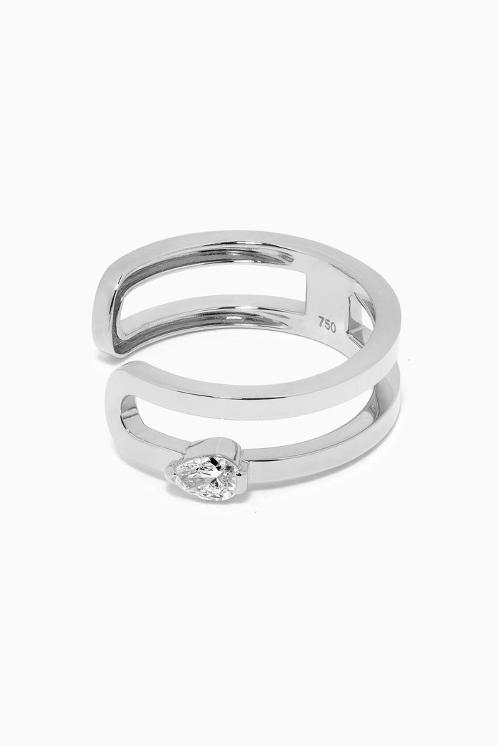 

Cambre Diamond Ring in 18kt White Gold, Silver