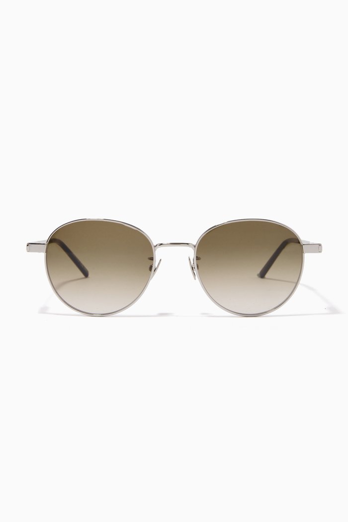 

Round Sunglasses in Metal, Black