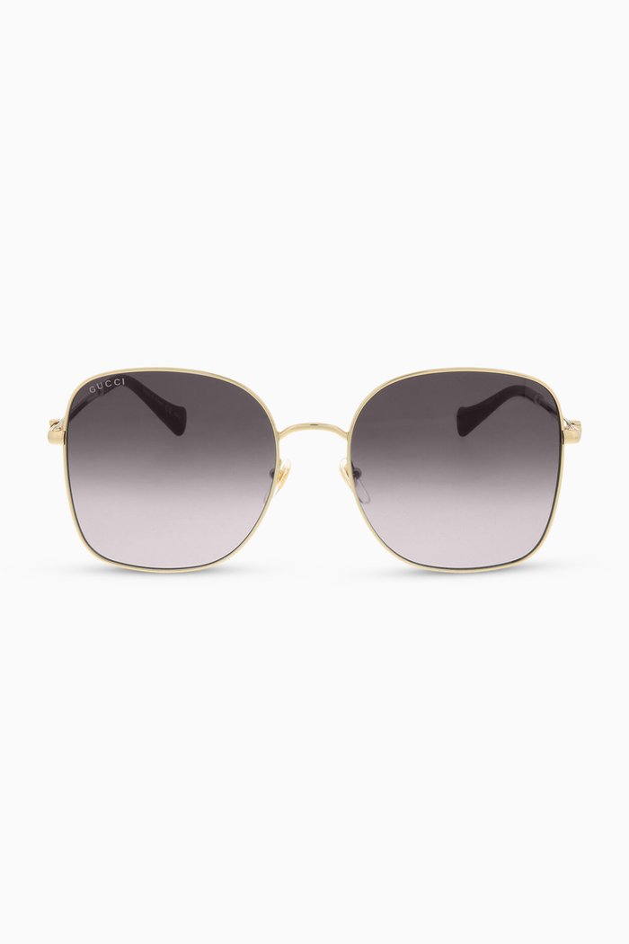 

Square Frame Sunglasses in Metal, Gold
