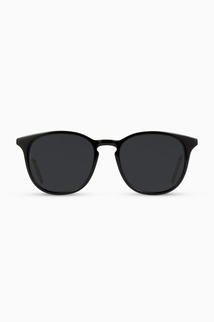 

Oval Frame Sunglasses in Acetate, Black