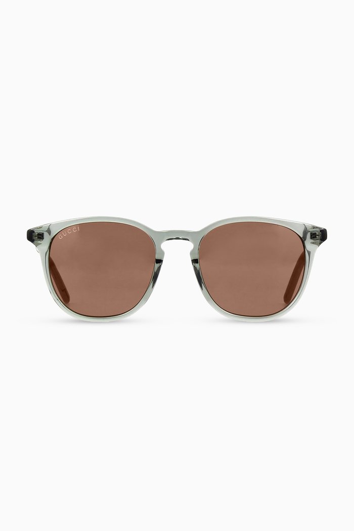 

Oval Frame Sunglasses in Acetate, Black
