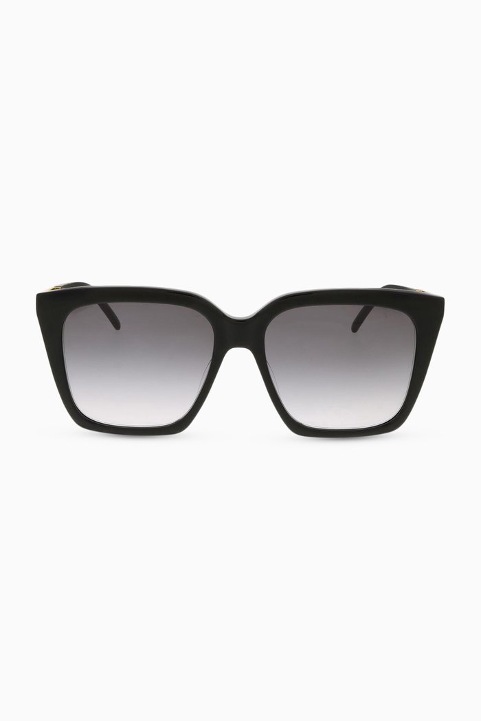 

Oversized D-frame Sunglasses in Acetate, Black