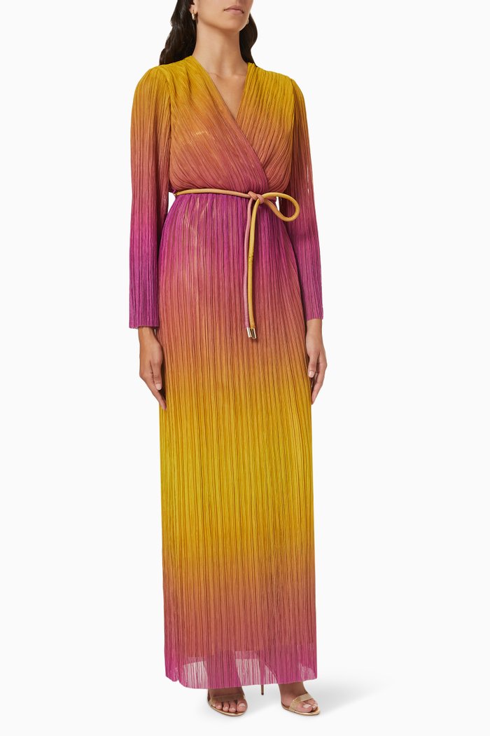 

Pleated Ombre Evening Dress, Multicolour