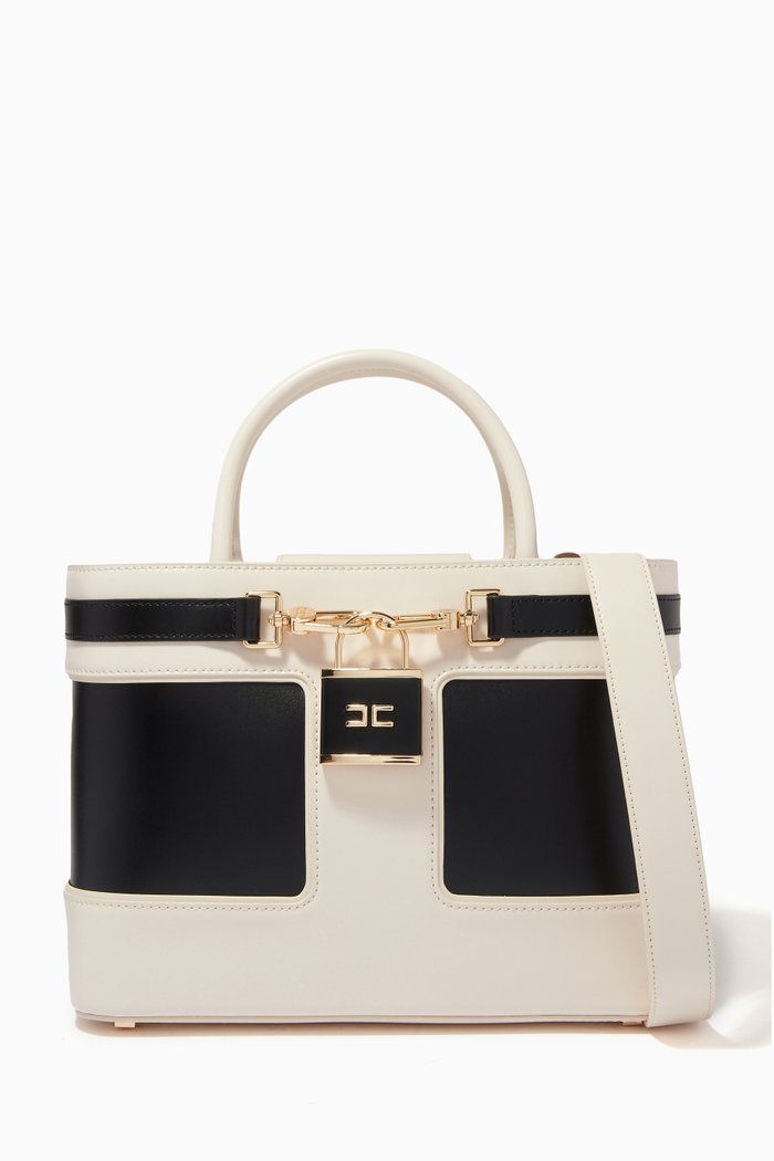 

Charms & Chains Crossbody Bag in Python-embossed Leather, Neutral