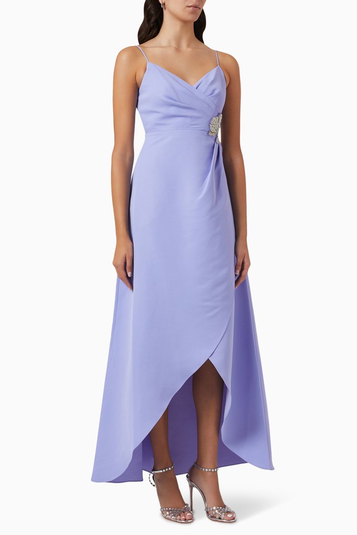 Abby Gown in Poly Faille, Purple