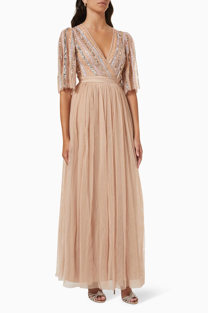 

Sequin Embellised Gown, Pink