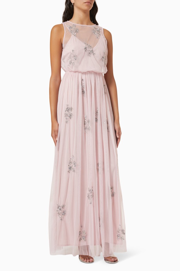 

Sequin Embellished Gown, Pink