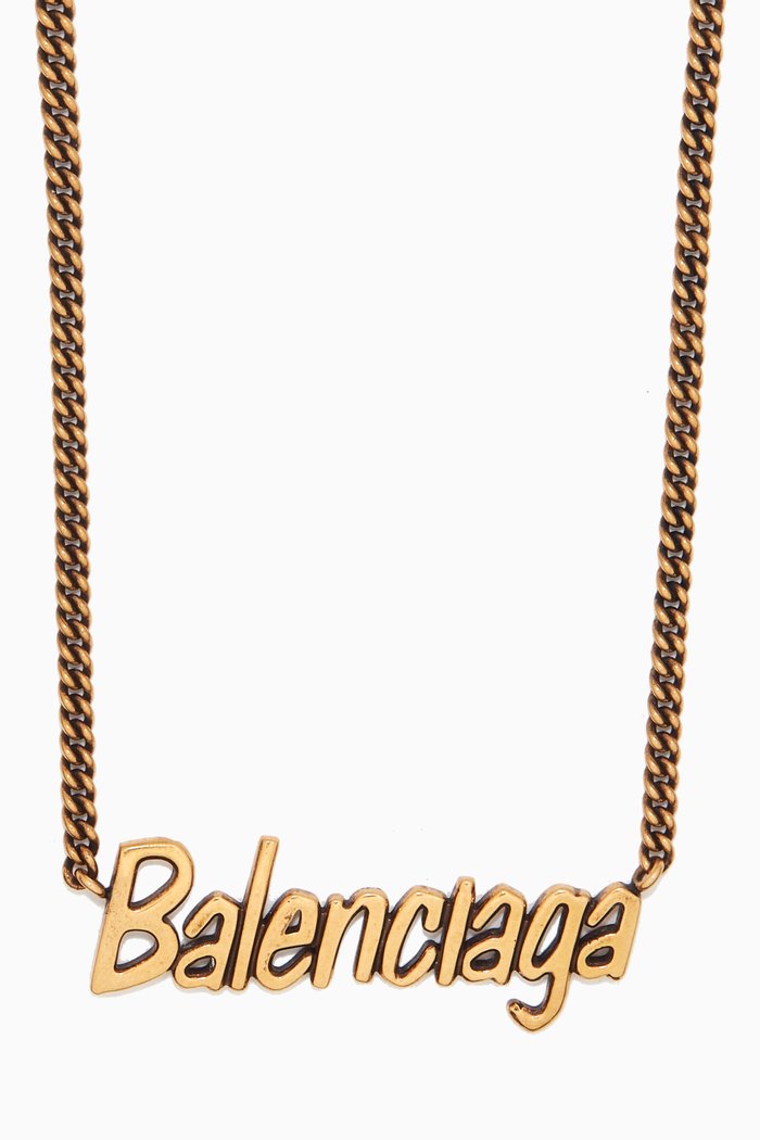 

Typo Necklace in Brass, Gold