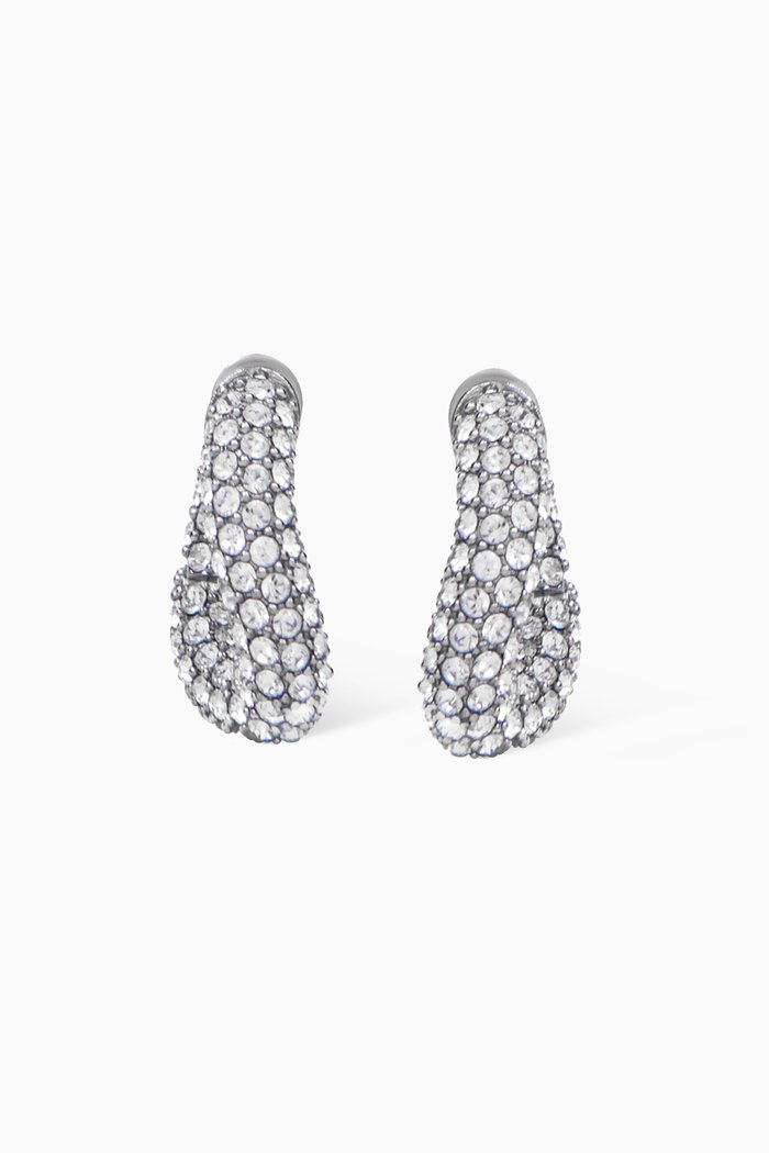 

Loop XXS Rhinestone Earrings in Brass, Silver