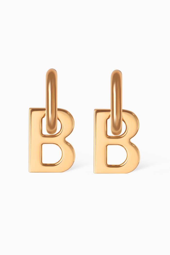 

B Chain XS Earrings in Brass, Gold