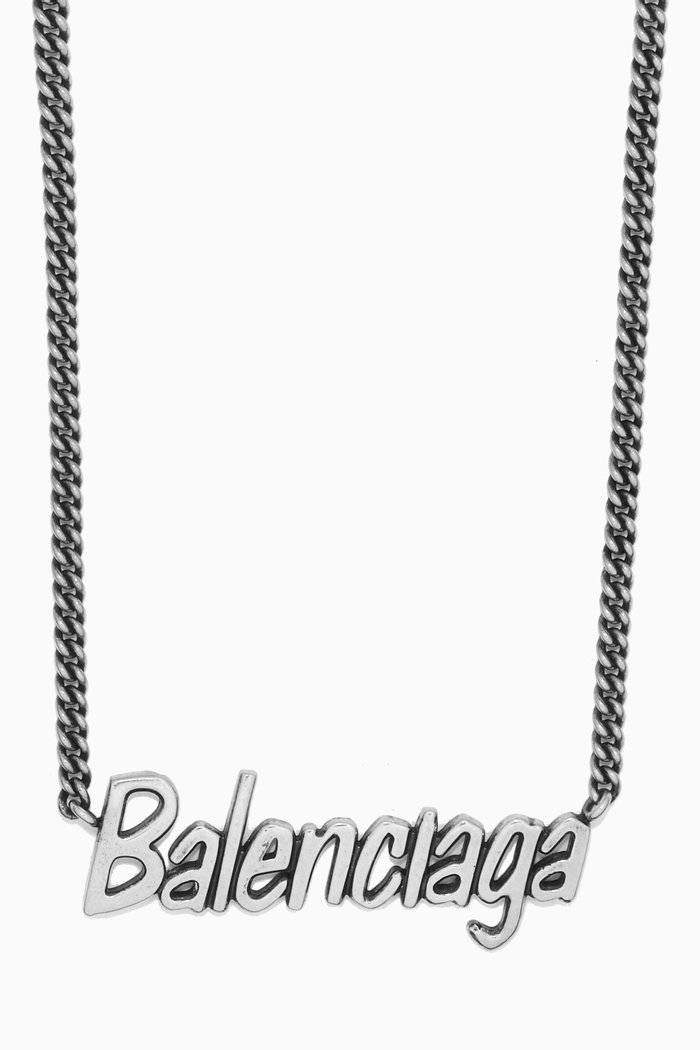 

Typo Necklace in Brass, Silver