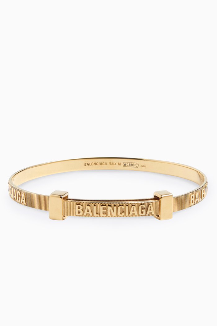 

Logo Hoop Bracelet in Sterling Silver, Gold