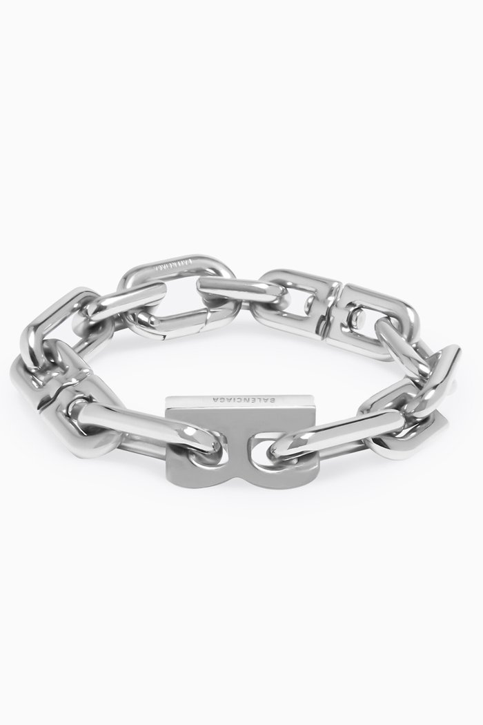 

B Chain Bracelet in Brass, Silver