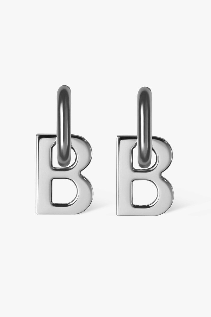 

B Chain XS Earrings in Brass, Silver