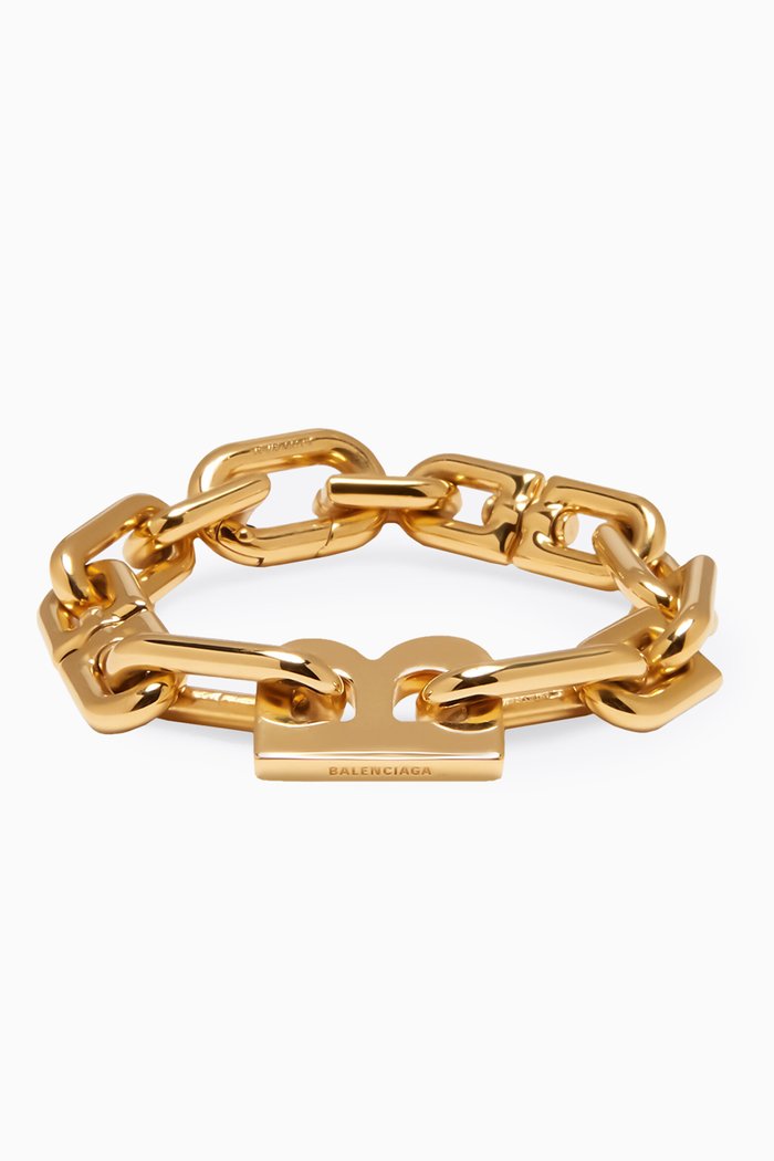 

B Chain Bracelet in Brass, Gold
