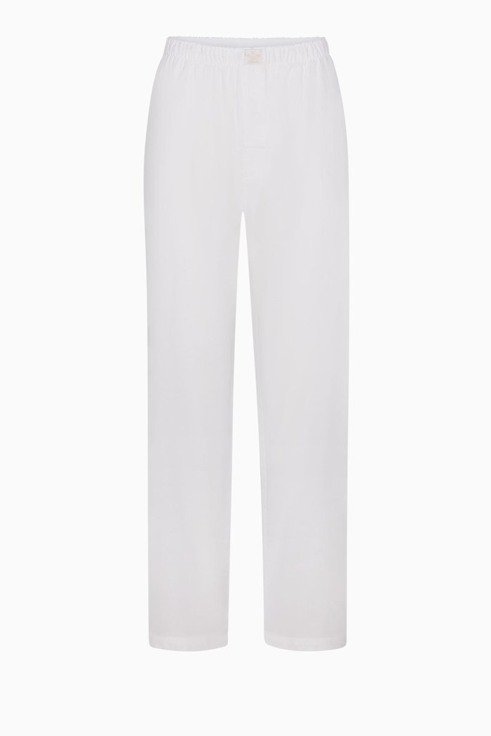 

Hotel Sleep Pants in Cotton Blend, White