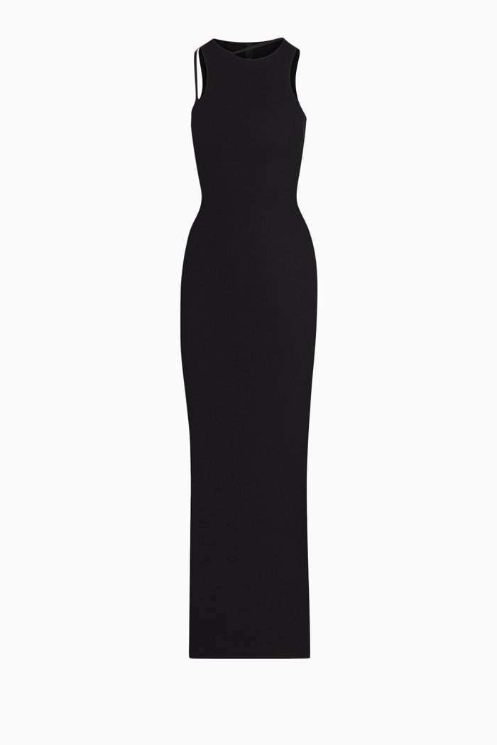 

Soft Lounge Cut Out Long Slip Dress, Black
