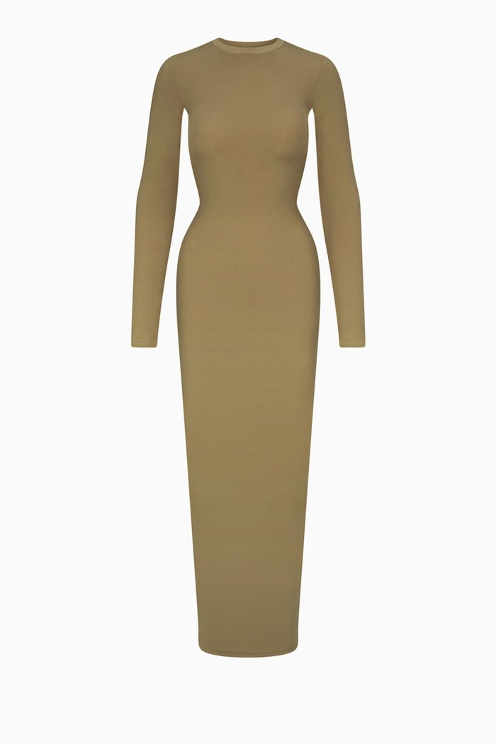 

Fits Everybody Crew Neck Long Sleeve Dress, Green