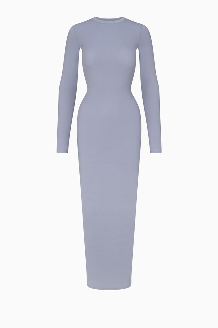 

Fits Everybody Crew Neck Long Sleeve Dress, Grey