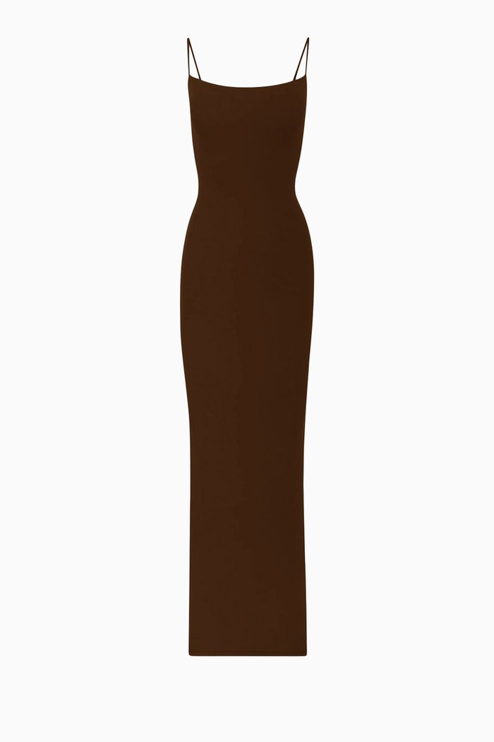 Fits Everybody Long Slip Dress, Brown