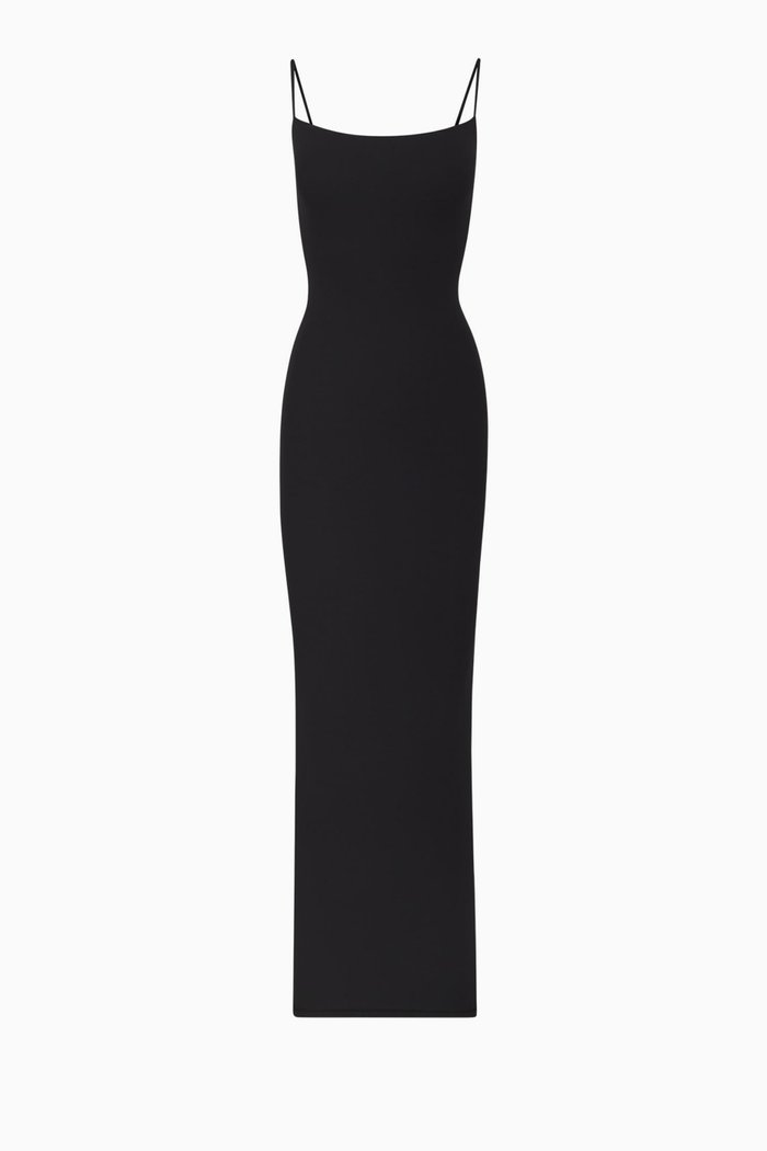 Fits Everybody Long Slip Dress, Black