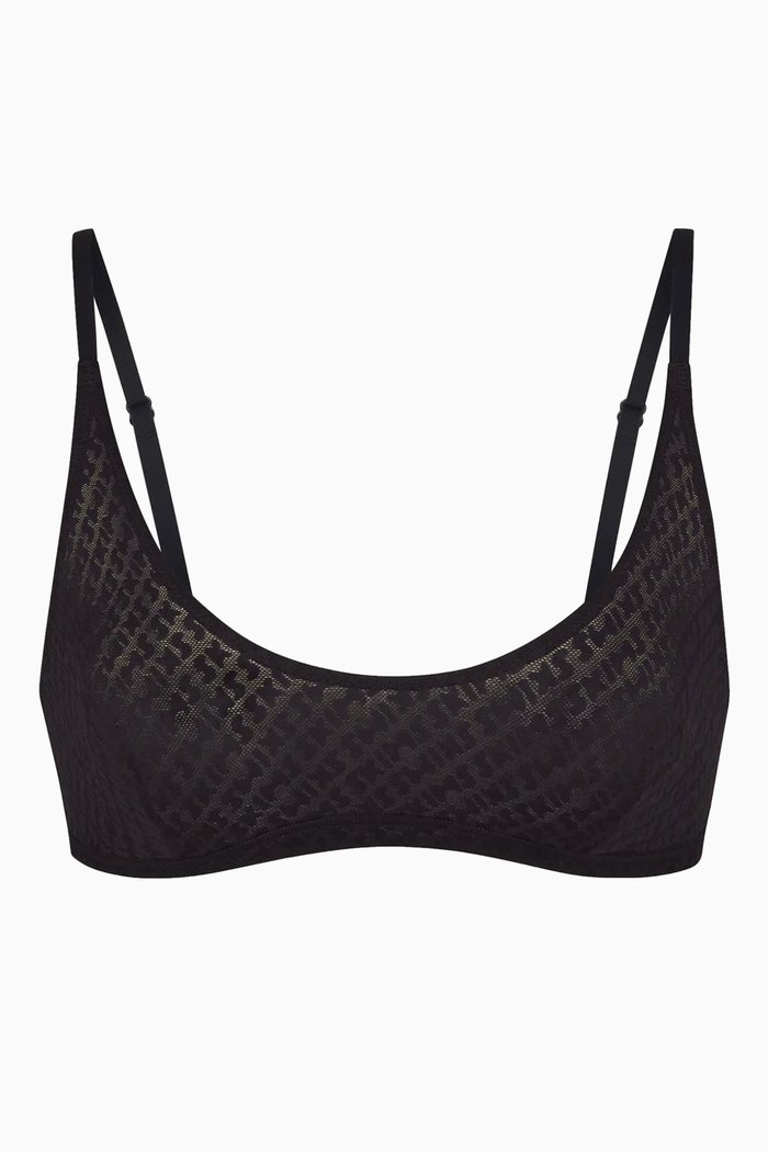 

Logo-mesh Skimpy Triangle Bra in Stretch-nylon, Black
