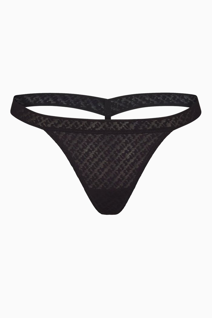 

Logo-mesh Skimpy Thongs in Stretch-nylon, Black
