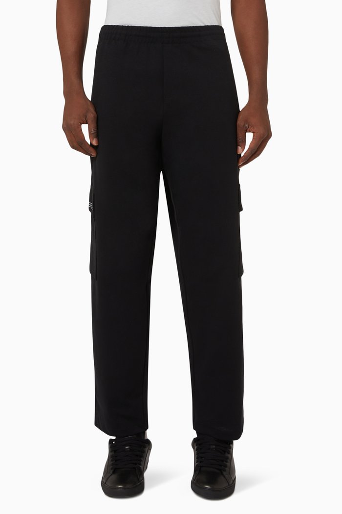 

Recycled Cotton Jersey Cargo Pants, Black