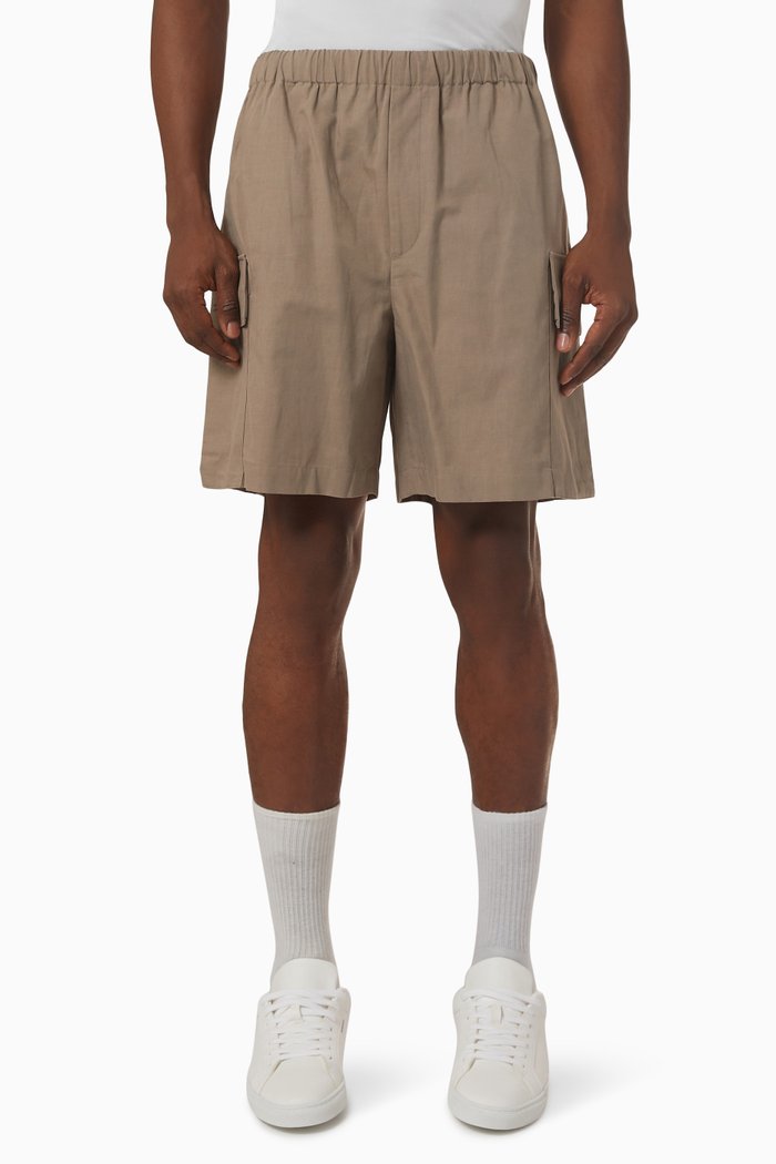 

Cargo Shorts in Organic Cotton Linen-blend, Neutral