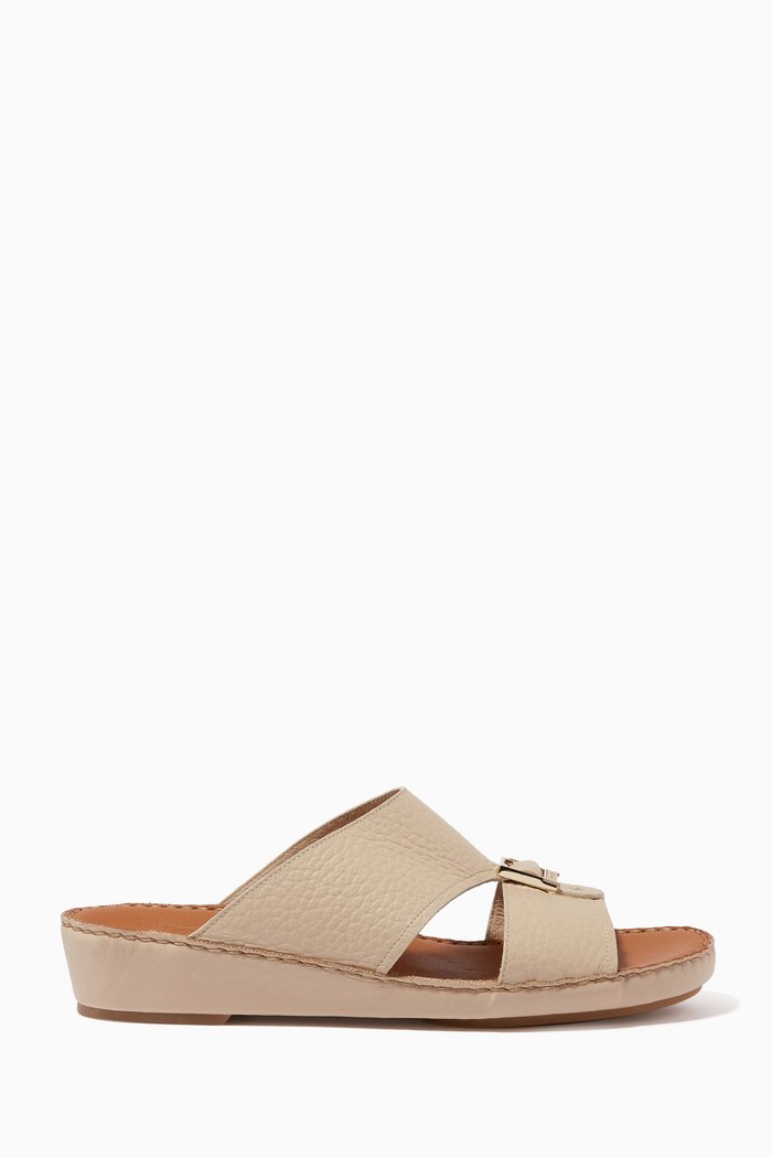 

Slippers in Leather, Neutral