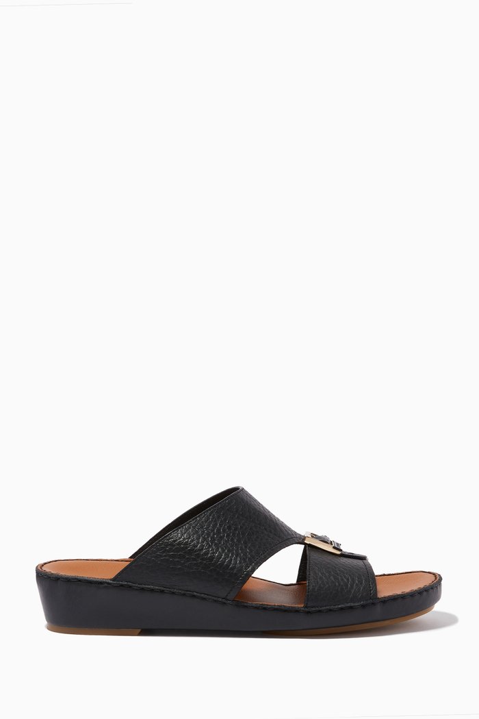 

Slippers in Leather, Black