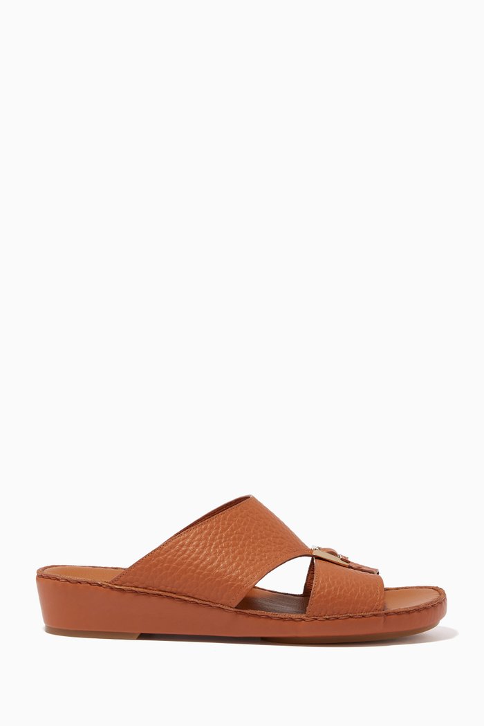 

Slippers in Leather, Brown