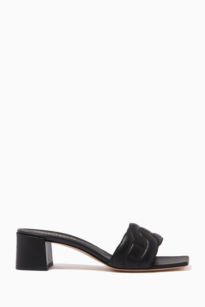 

Quilted Mules in Leather, Black