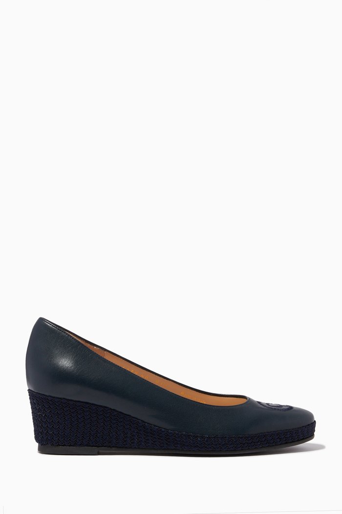 

Wedges in Leather, Blue