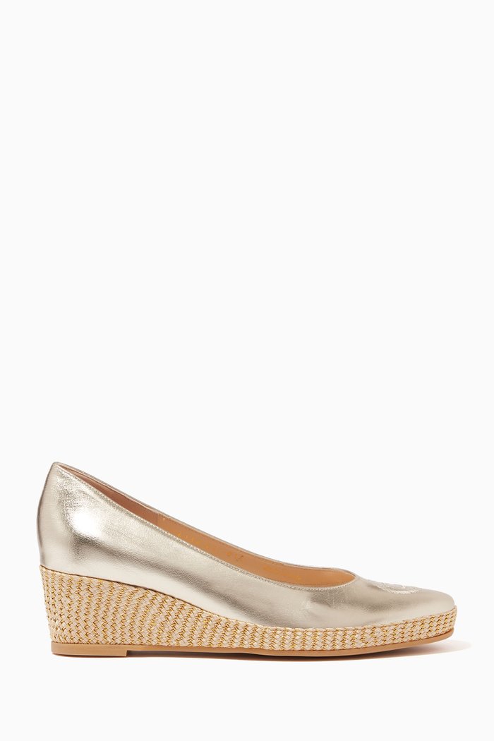 

Wedges in Leather, Gold