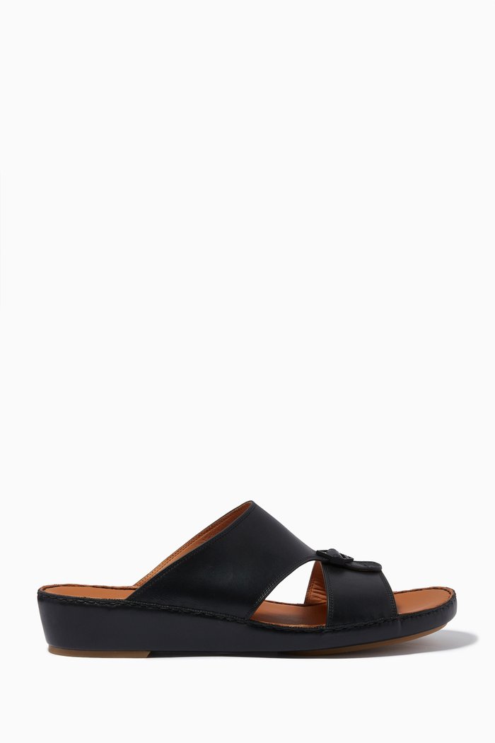 

Slippers in Leather, Black