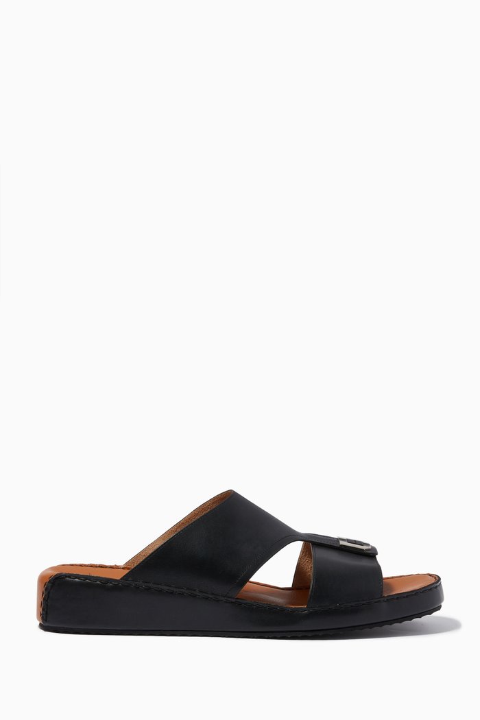 

Slippers in Leather, Black