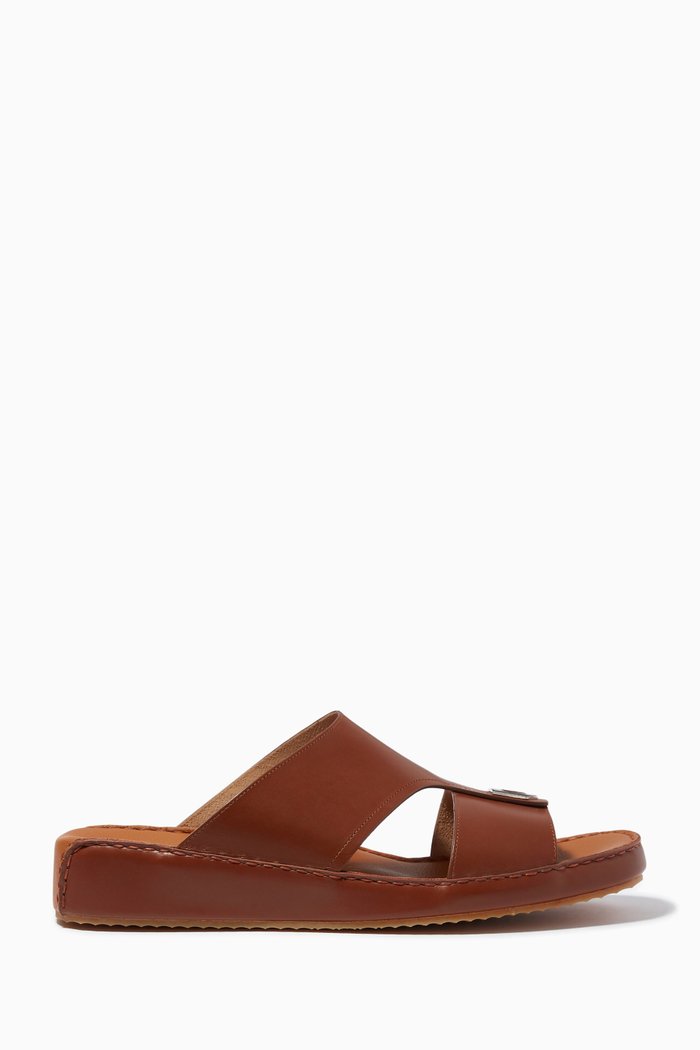 

Slippers in Leather, Brown