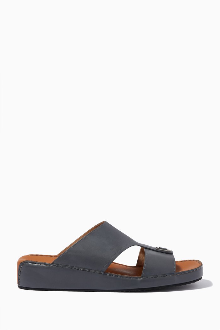 

Slippers in Leather, Grey