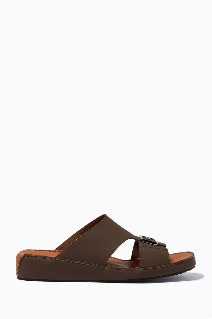 

Slippers in Leather, Brown