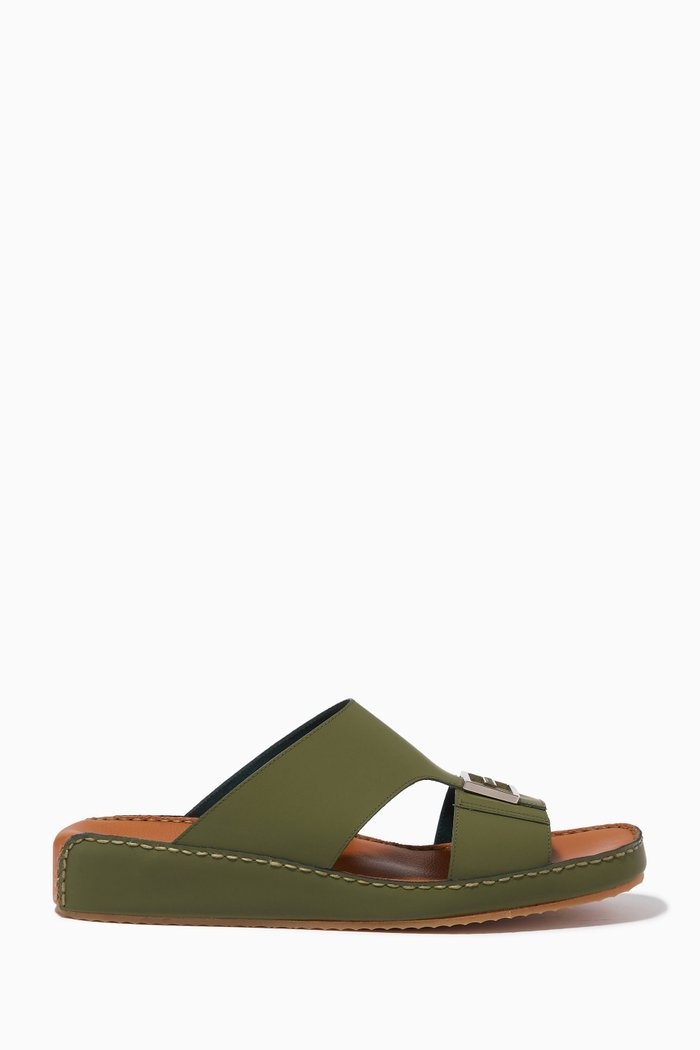 

Slippers in Leather, Green