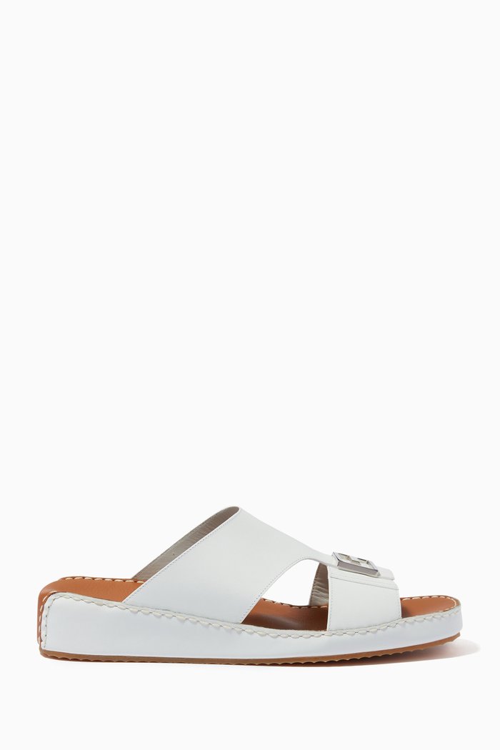 Slippers in Leather, White