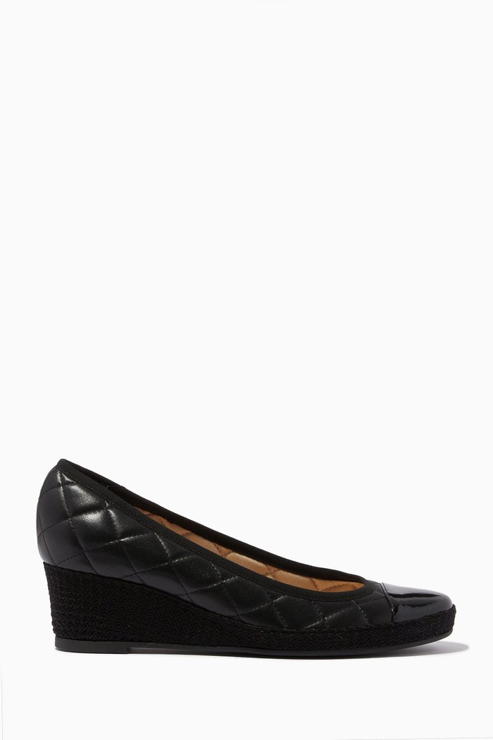 

Wedges in Leather, Black