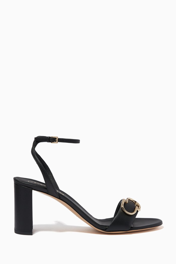 

Logo Sandals in Leather, Black