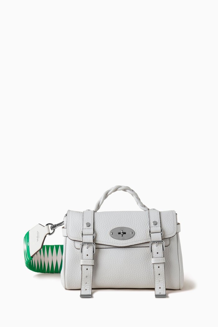 

Mini Alexa Satchel Bag in Heavy Grain Leather, White