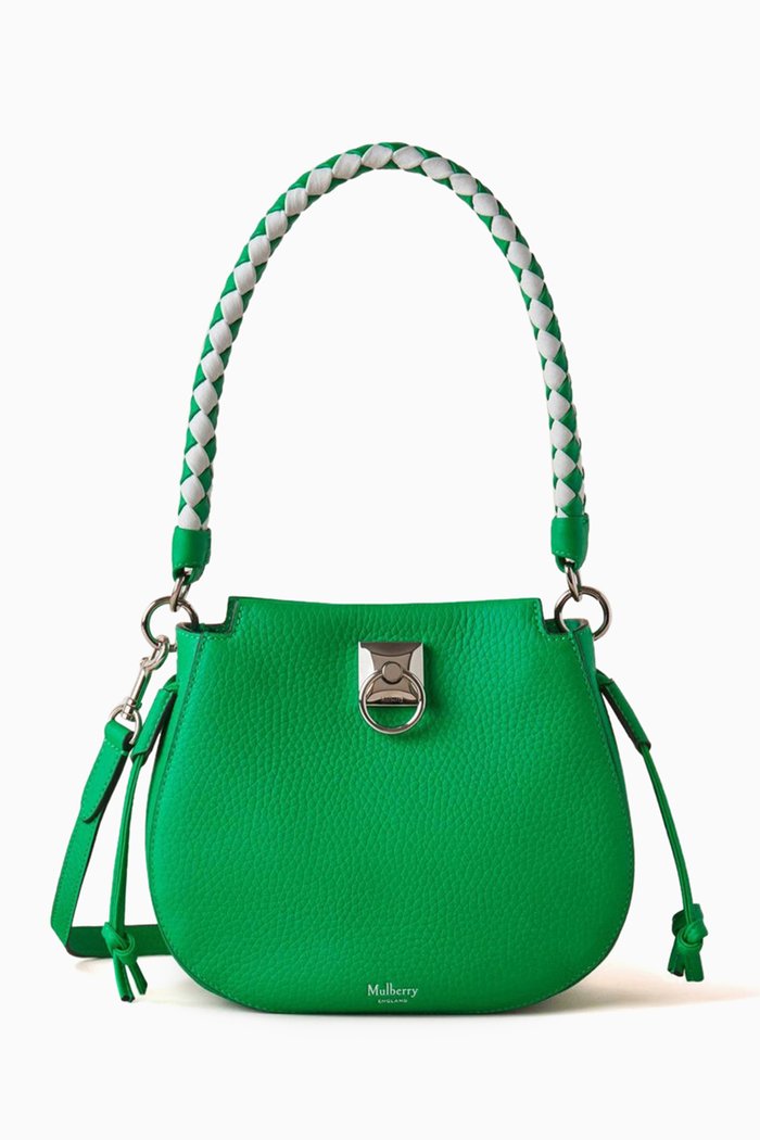 

Mini Iris Hobo Shoulder Bag in Heavy Grain Leather, Green