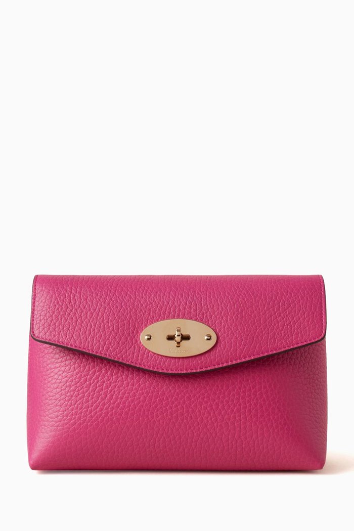 

Darley Cosmetic Pouch in Grained Leather, Pink