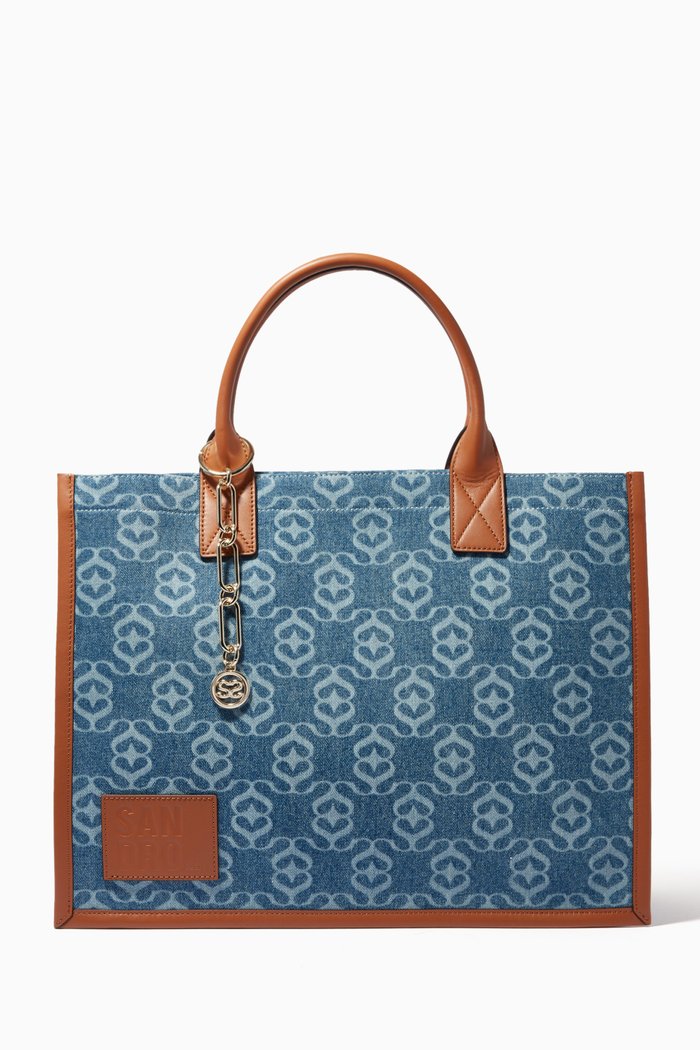 

Logo-printed Tote Bag in Denim, Blue